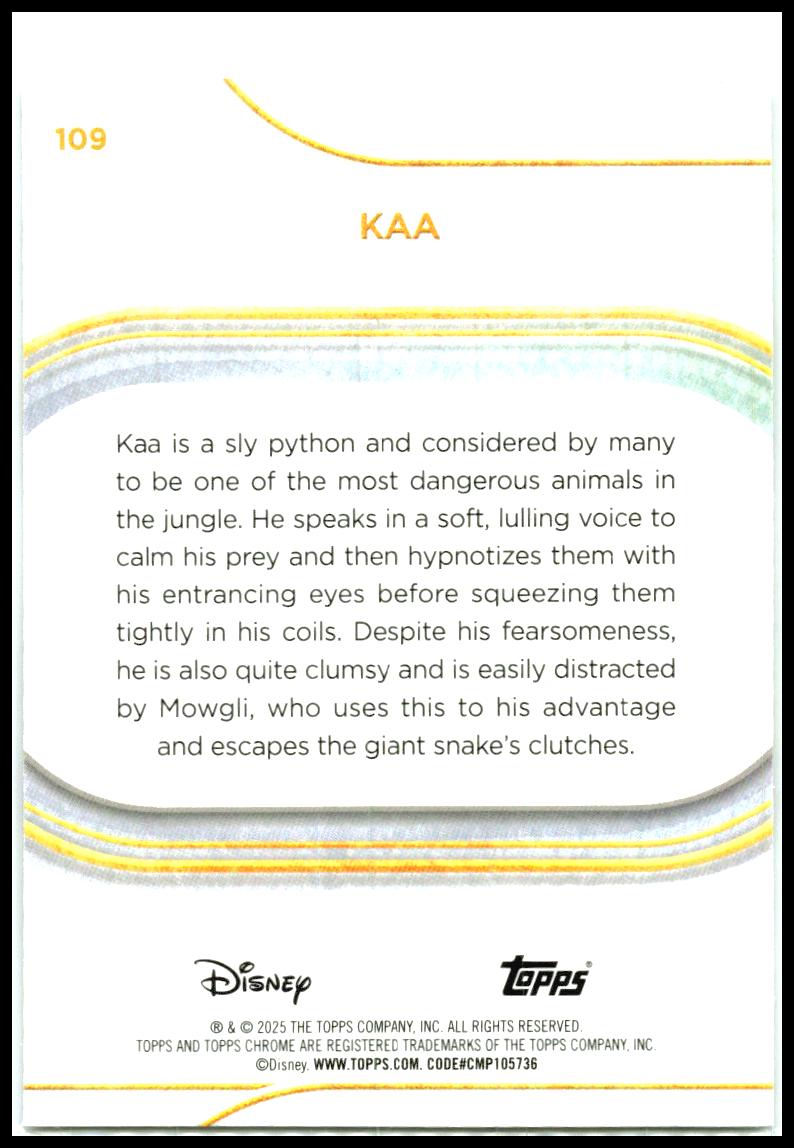 2025 Topps Chrome Disney #109 Kaa