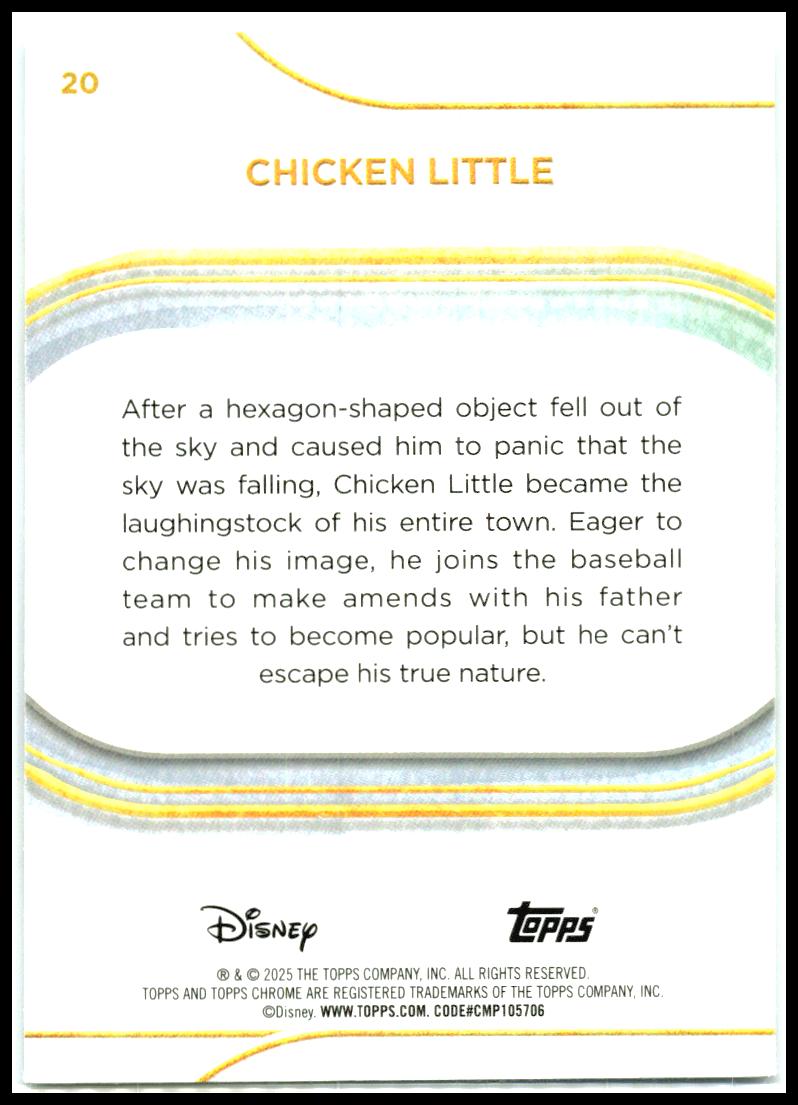 2025 Topps Chrome Disney #20 Chicken Little