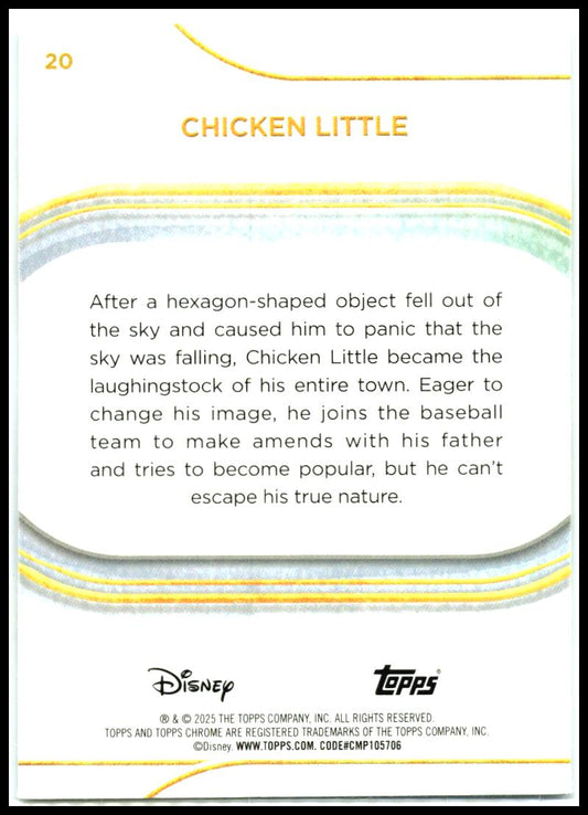 2025 Topps Chrome Disney #20 Chicken Little