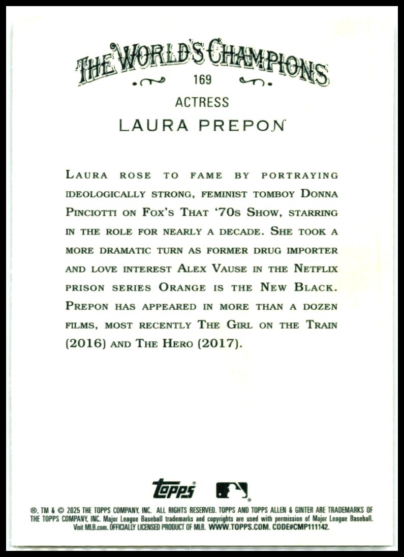 2025 Topps Allen & Ginter Chrome #169 Laura Prepon