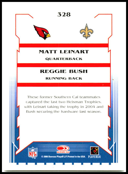 2006 Score #328 Matt Leinart / Reggie Bush SN750