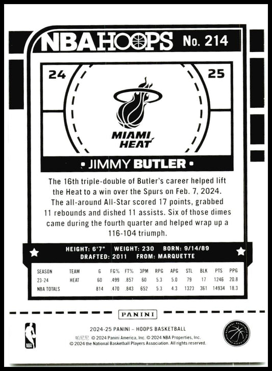 2024-25 Hoops #214 Jimmy Butler Miami Heat