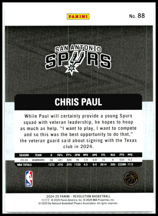2024-25 Panini Revolution #88 Chris Paul San Antonio Spurs