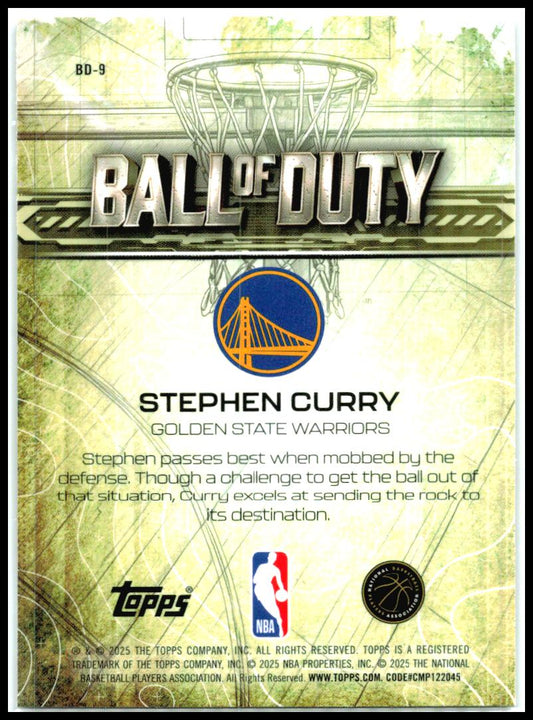 2025-26 Topps Chrome ball of duty #BD-9 Stephen Curry