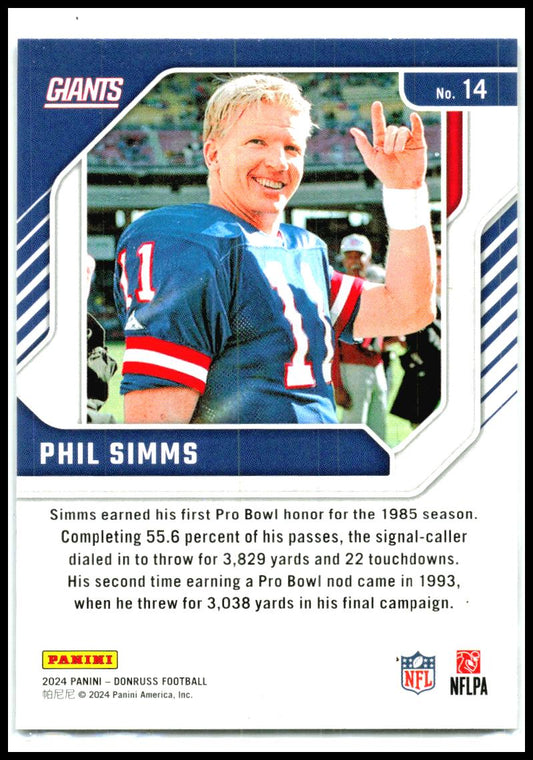 2024 Donruss Legend Series #14 Phil Simms New York Giants