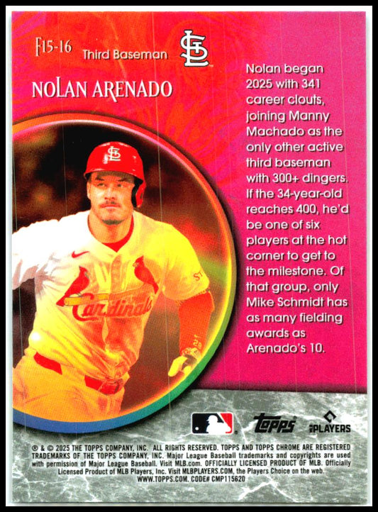 2025 Topps Chrome Update Fortune 15 #F15-16 Nolan Arenado St. Louis Cardinals