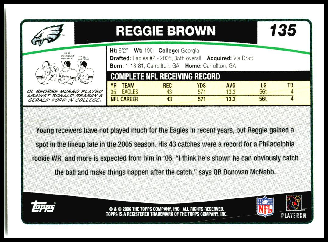 2006 Topps #135 Reggie Brown Philadelphia Eagles