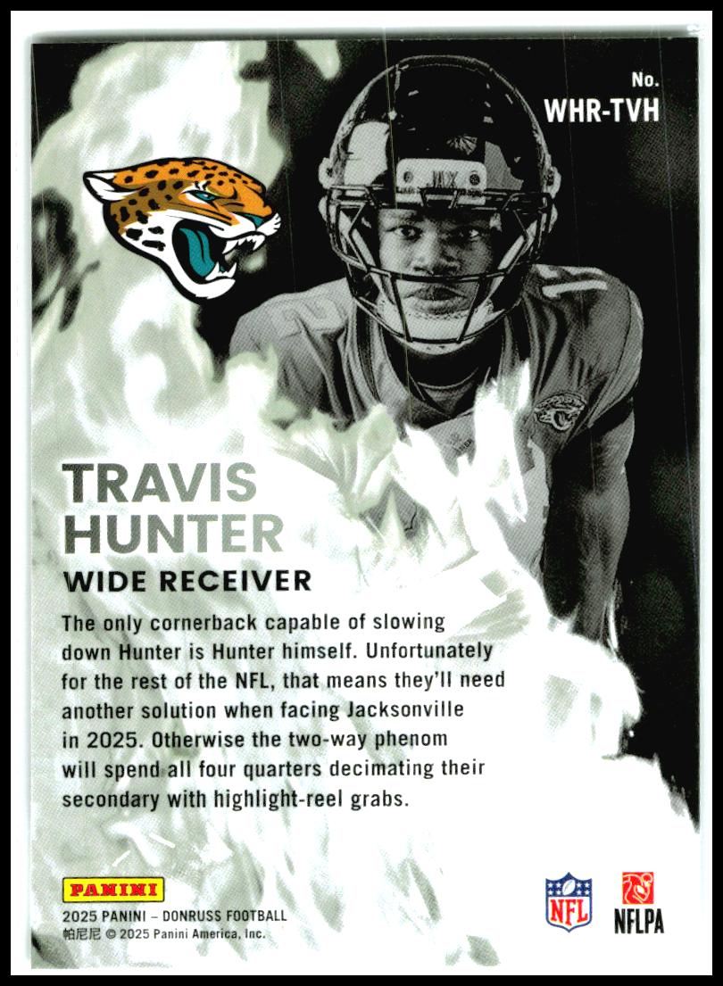 2025 Donruss White Hot #WHR-TVH Travis Hunter Rookie