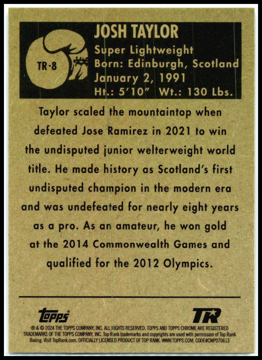 2024 Topps Chrome 1951 Topps Ringside Boxing #TR-8 Josh Taylor
