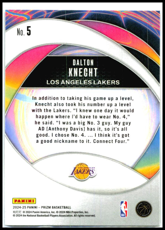 2024-25 Panini Prizm Instant Impact #5 Dalton Knecht Los Angeles Lakers