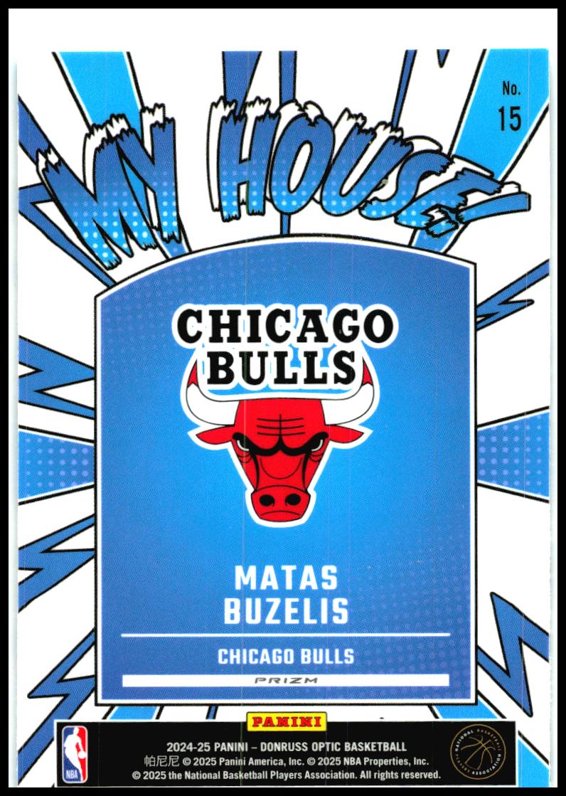 2024-25 Donruss Optic My House Holo #15 Matas Buzelis Chicago Bulls