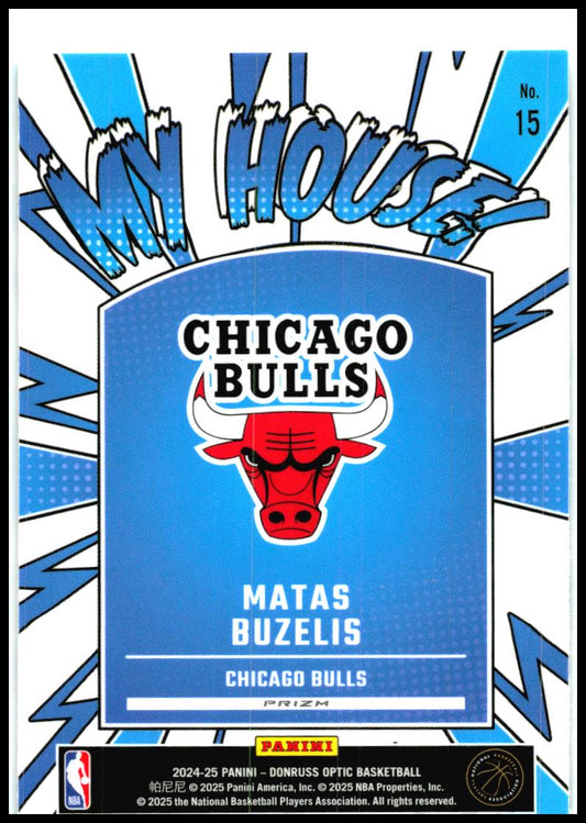 2024-25 Donruss Optic My House Holo #15 Matas Buzelis Chicago Bulls