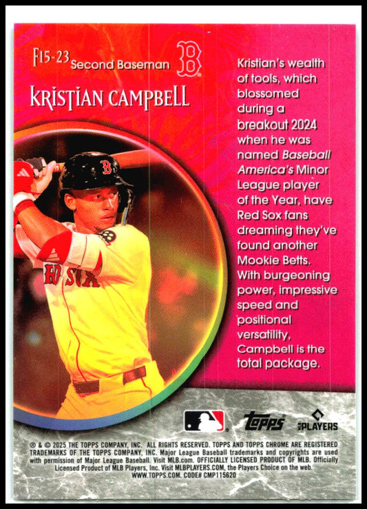 2025 Topps Chrome Update Fortune 15 #F15-23 Kristian Campbell Boston Red Sox