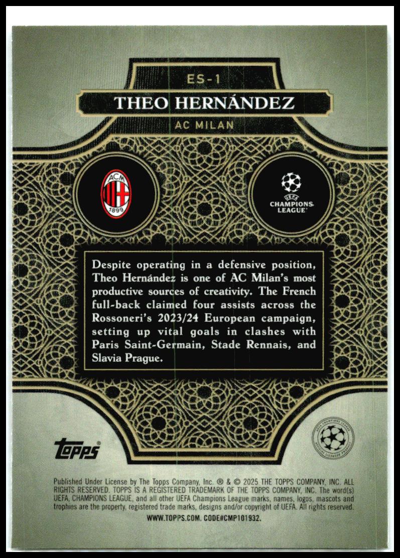 2024-25 Merlin Elite Society #ES-1 Theo Hernández