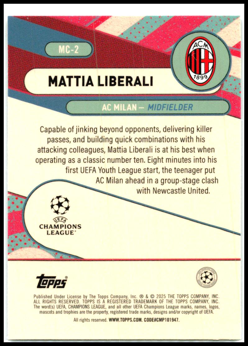 2024-25 Merlin chosen ones #MC-2 Mattia Liberali