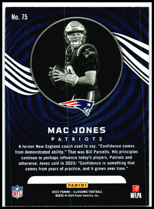 2023 Panini Illusions Emerald Trophy Collection #75 Mac Jones Patriots