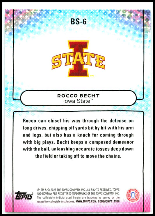 2025 Bowman University Best Bowman Showpieces #BS-6 Rocco Becht Iowa State