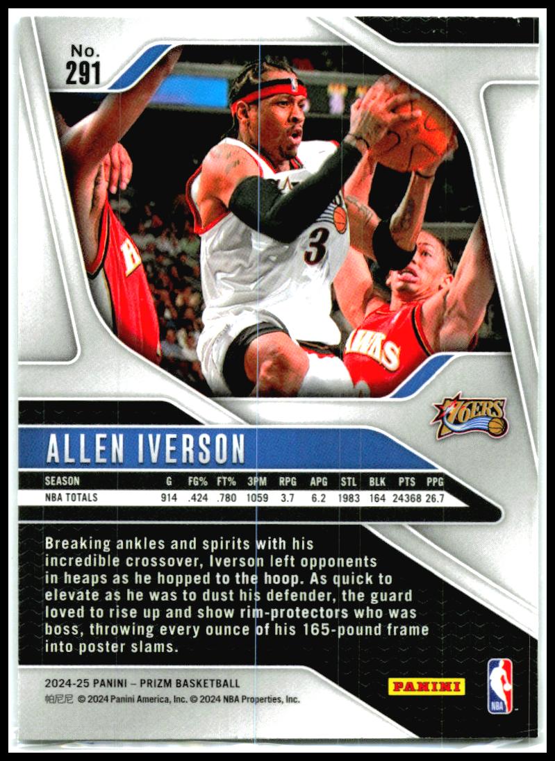 2024-25 Panini Prizm #291 Allen Iverson Philadelphia 76ers