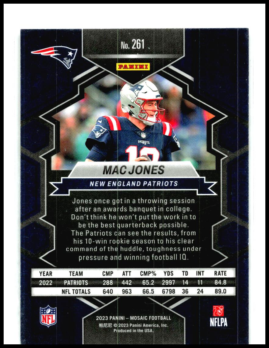 2023 Panini Mosaic #261 Mac Jones New England Patriots