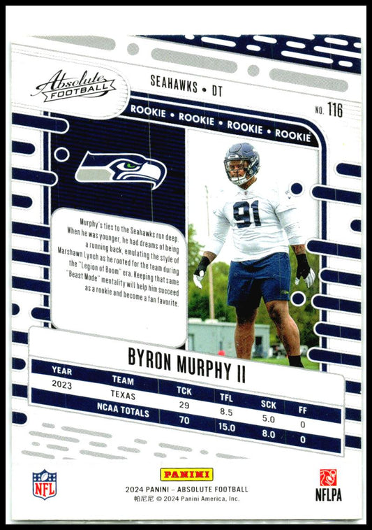 2024 Panini Absolute Retail #116 Byron Murphy II Rookie Seattle Seahawks