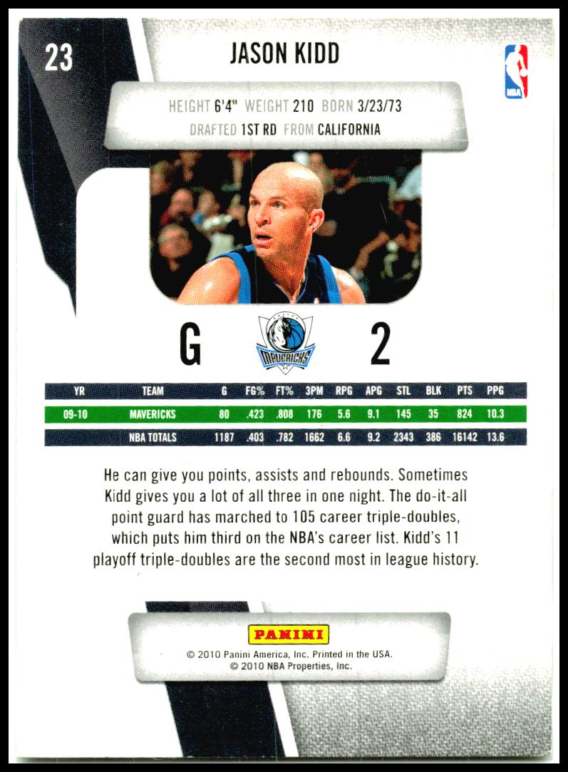 2010-11 Panini Prestige #23 Jason Kidd Dallas Mavericks