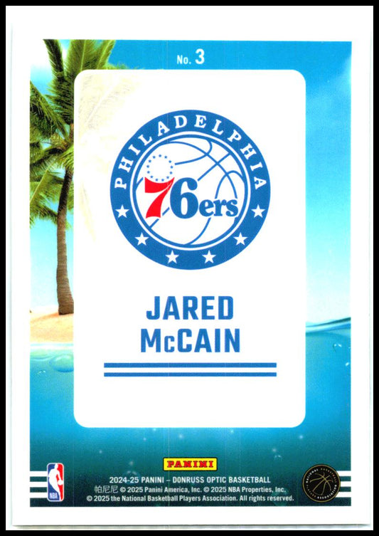 2024-25 Donruss Optic Splash! #3 Jared McCain Philadelphia 76ers
