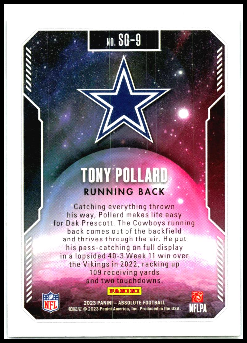 2023 Panini Absolute Star Gazing #SG-9 Tony Pollard Dallas Cowboys
