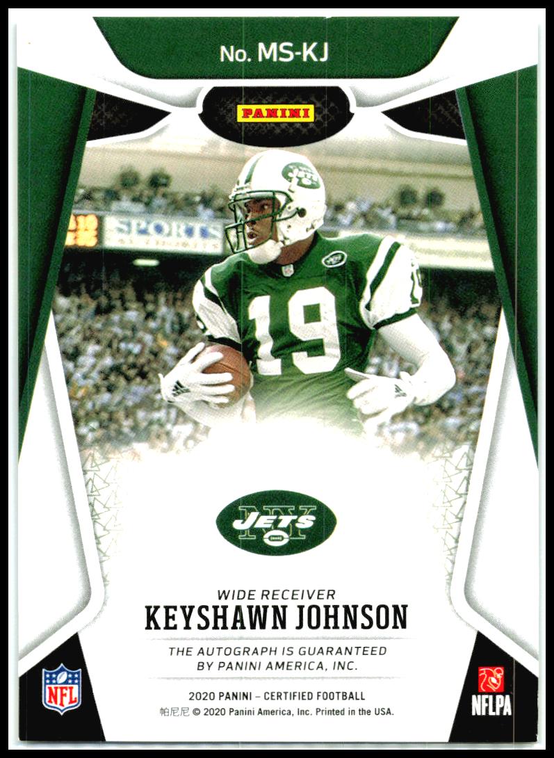 2020 Panini Certified Mirror Signatures /10 #MS-KJ Keyshawn Johnson Auto Jets