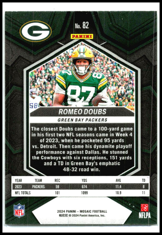 2024 Panini Mosaic #82 Romeo Doubs Green Bay Packers