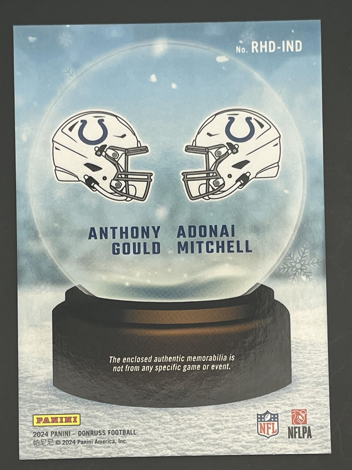 2024 Donruss - Rookie Holiday Sweater Duals #RHD-IND Mitchell / Gould MEM Colts
