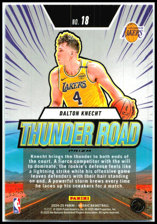 2024-25 Panini Mosaic Thunder Road Mosaic #18 Dalton Knecht Los Angeles Lakers
