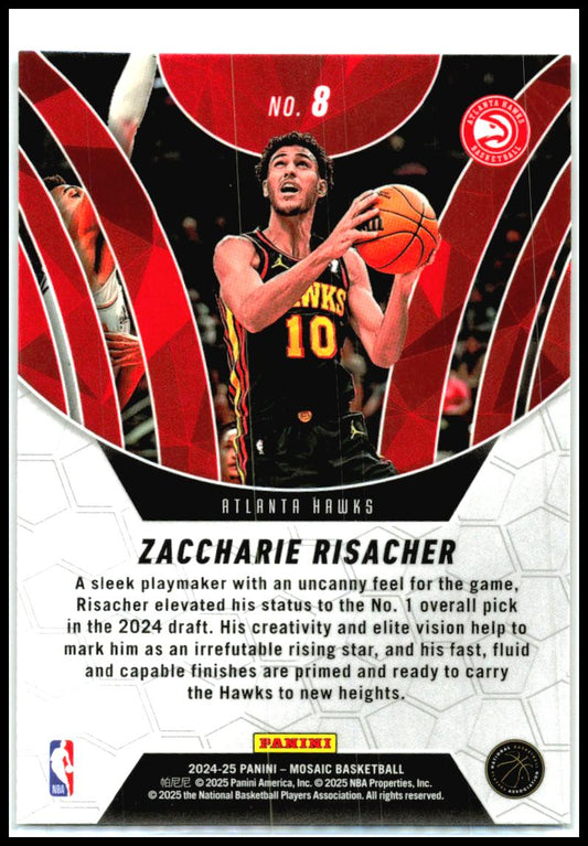 2024-25 Panini Mosaic Elevate #8 Zaccharie Risacher Atlanta Hawks