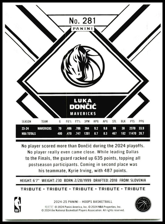 2024-25 Hoops #281 Luka Doncic Dallas Mavericks