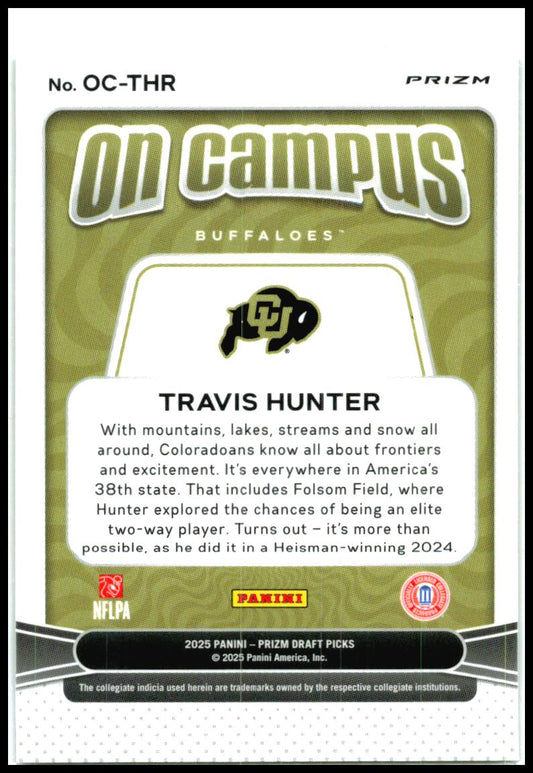 2025 Panini Prizm Draft Picks On Campus #OC-THR Travis Hunter Colorado Buffaloes