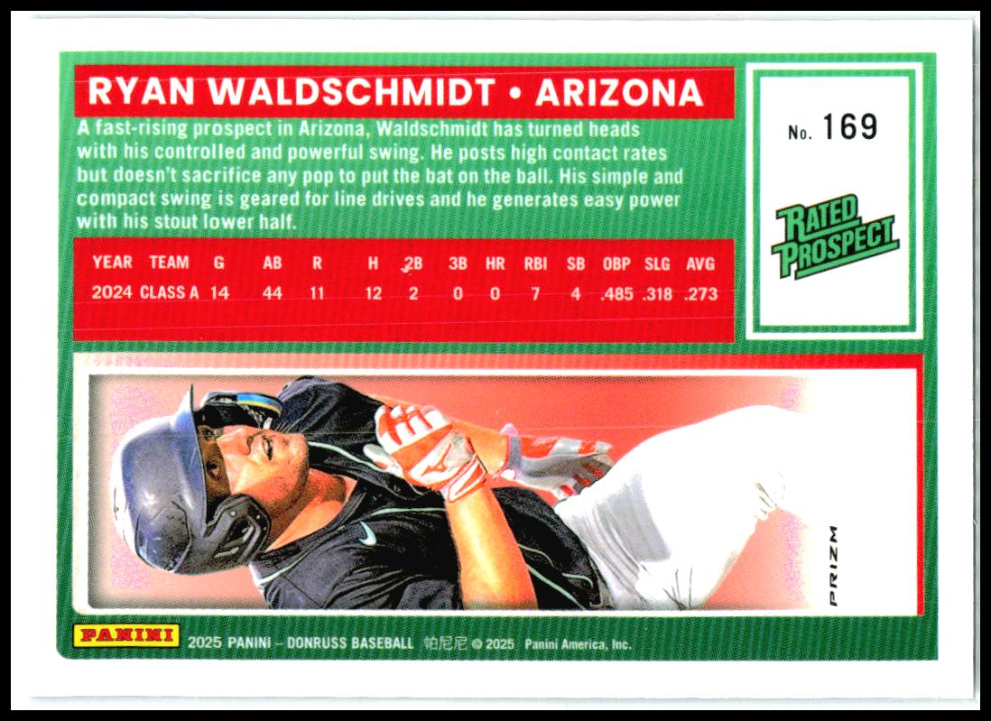 2025 Donruss Optic Blue Velocity #169 Ryan Waldschmidt Arizona Diamondbacks