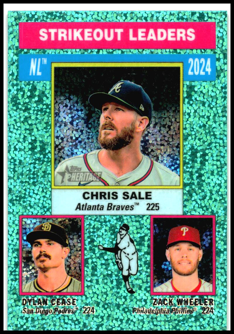 2025 Topps Heritage Light Blue Sparkle # Strikeout Leaders