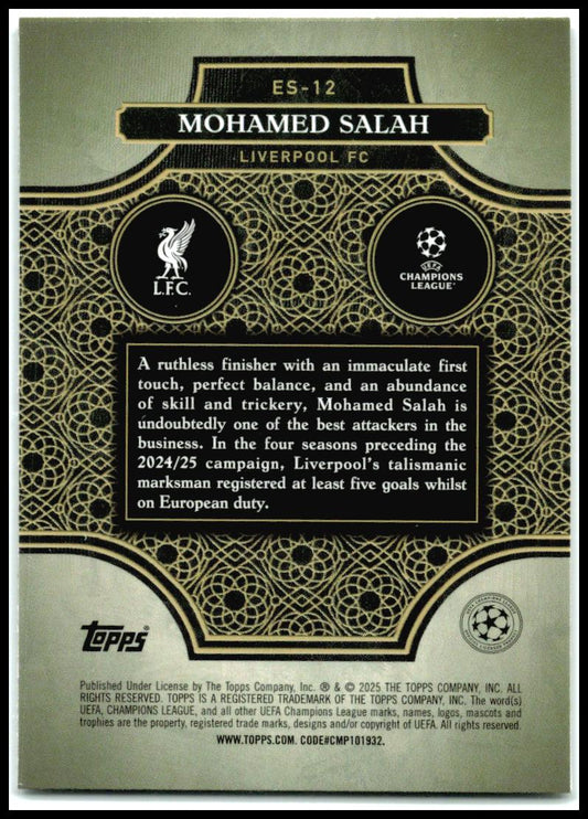 2024-25 Merlin UEFA Club Elite Society #ES-12 Mohamed Salah Liverpool FC