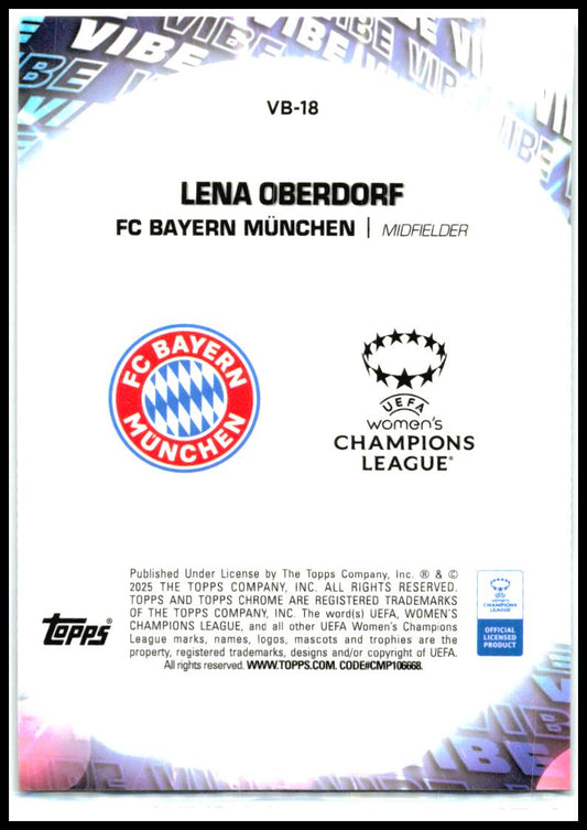 2024-25 TOPPS CHROME UEFA WOMEN'S Vibe #VB-18 Lena Oberdorf