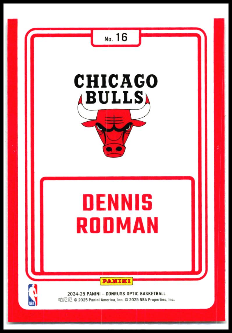 2024-25 Donruss Optic Winner Stays #16 Dennis Rodman Chicago Bulls