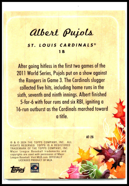 2024 Topps Update Autumn Tales #AT-26 Albert Pujols St. Louis Cardinals