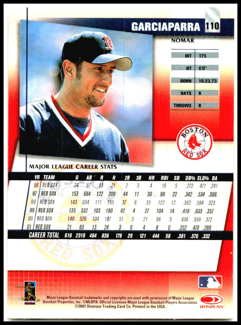 2002 Donruss Fan Club #110 Nomar Garciaparra Boston Red Sox