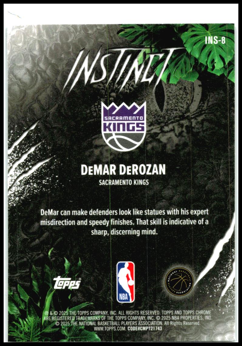 2025-26 Topps Chrome Instinct #INS-8 DeMar DeRozan Sacramento Kings