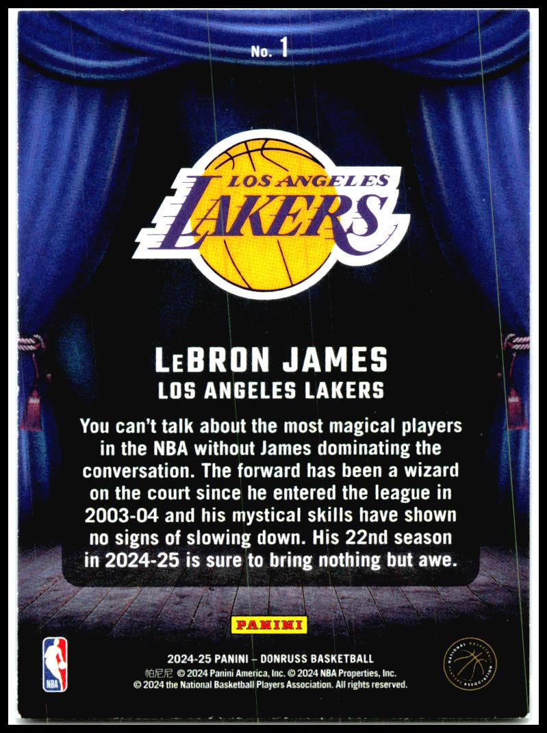 2024-25 Donruss Magicians #1 LeBron James Los Angeles Lakers