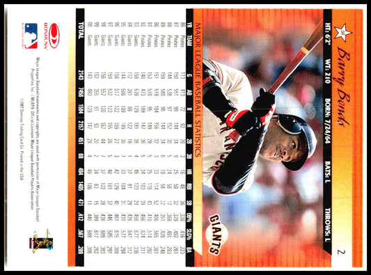 2001 Donruss #2 Barry Bonds San Francisco Giants