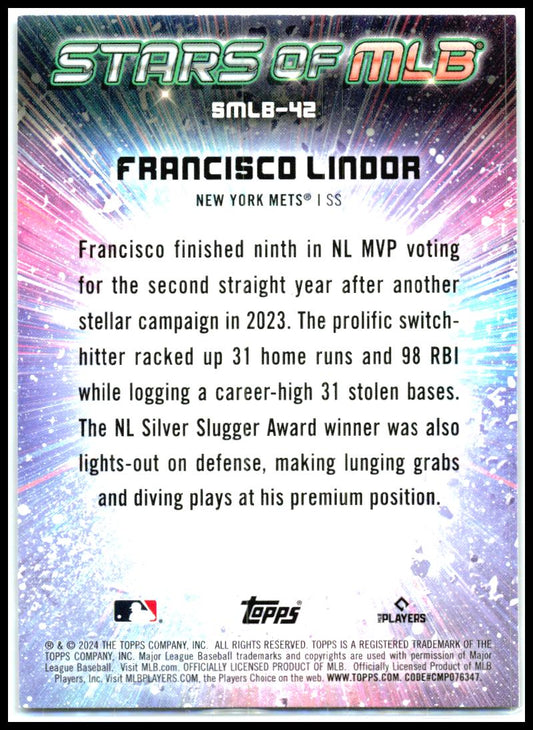 2024 Topps Stars of MLB #SMLB-42 Francisco Lindor New York Mets
