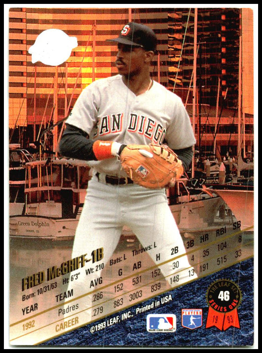 1993 Leaf #46 Fred McGriff San Diego Padres