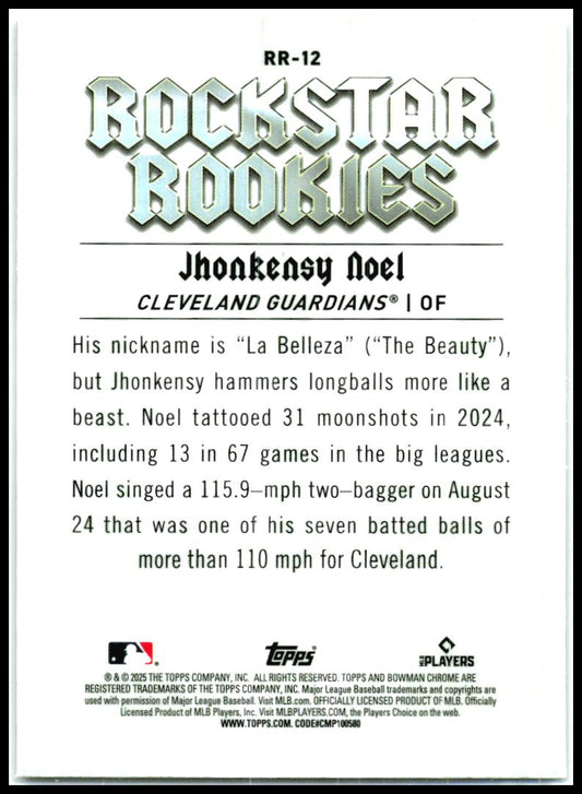 2025 Bowman Rockstar Rookies #RR-12 Jhonkensy Noel Cleveland Guardians