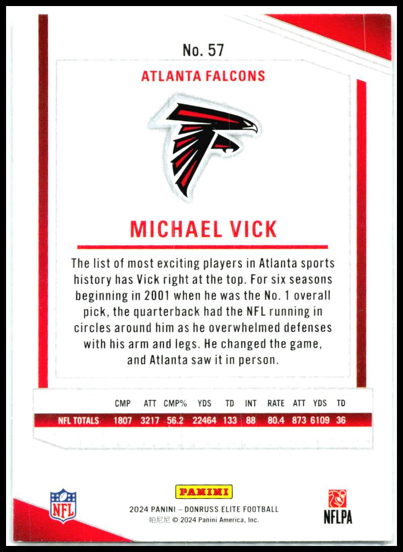 2024 Donruss Elite #57 Michael Vick Atlanta Falcons