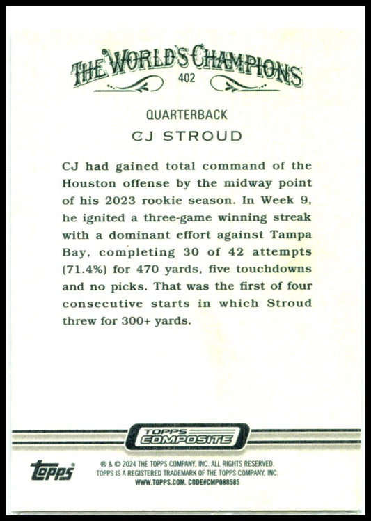 2023 Topps Composite #402 CJ Stroud Rookie Houston Texans