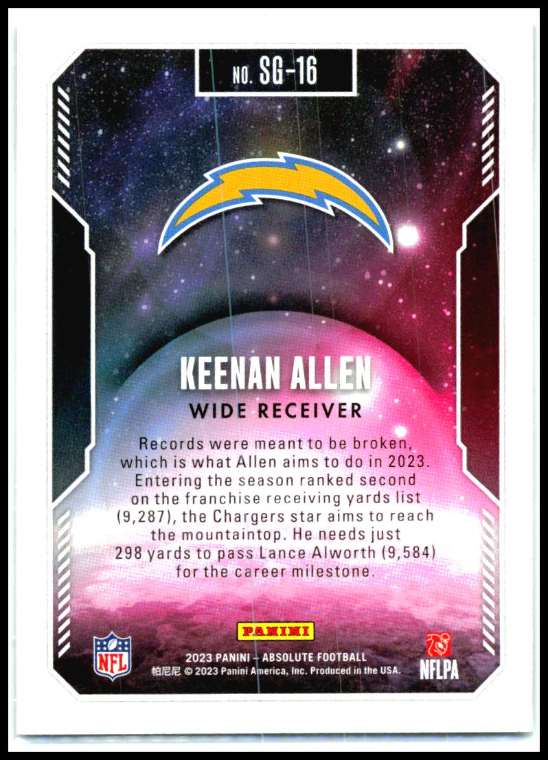 2023 Panini Absolute Star Gazing #SG-16 Keenan Allen Los Angeles Chargers